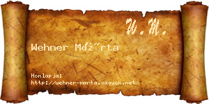 Wehner Márta névjegykártya